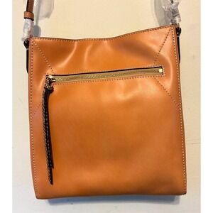 NEW GILI Leather Crossbody Bag Purse Handbag British Tan Snakeskin Accents